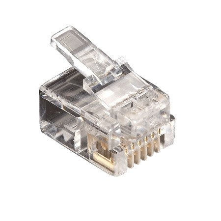 BLACK BOX Rj-11 Modular Connectors, 6-Wire, 10-Pac FMTP611-10PAK